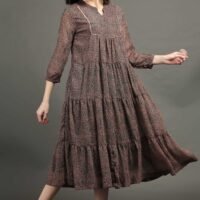 Printed Floral Tired Chiffon Dress