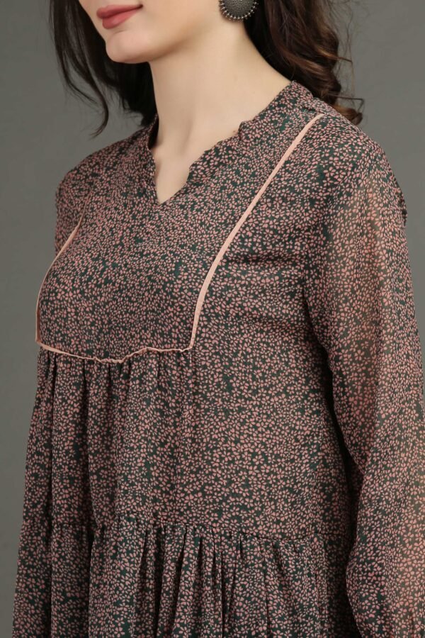 Printed Floral Tired Chiffon Dress