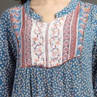 IMG_1139 Dusty Blue Printed Bohemian Dress