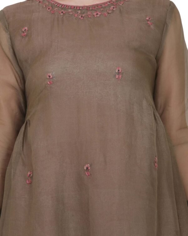 Silk Organza Hand Embroidered kurta