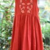 HAND EMBROIDERED COTTON DOBBY DRESS