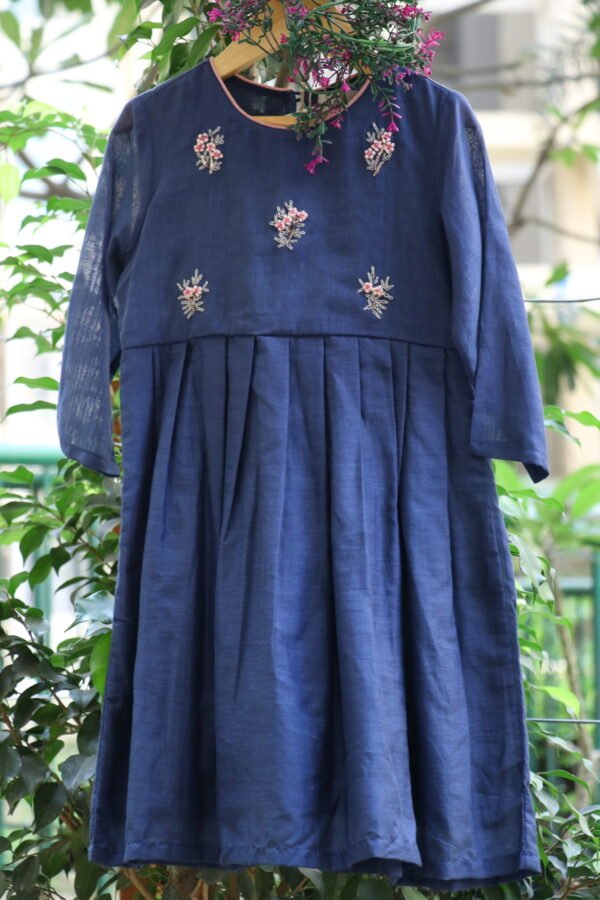 HAND EMBROIDERED COTTON SILK DRESS