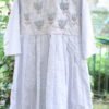 HAND EMBROIDERD COTTON YARN DYED SLUB DRESS