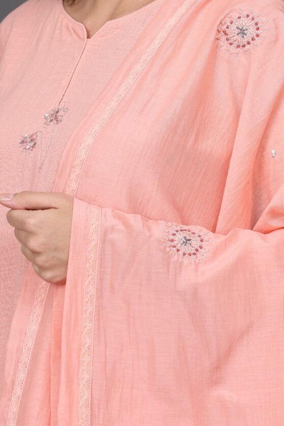 COTTON SILK HAND EMBROIDERED DUPATTA