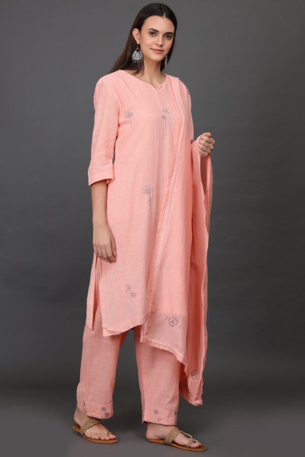 COTTON SILK HAND EMBROIDERED DUPATTA