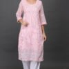 COTTON HAND EMBROIDERED A LINE KURTA