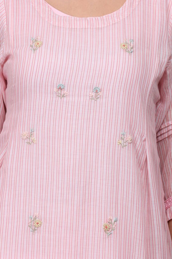 COTTON HAND EMBROIDERED A LINE KURTA