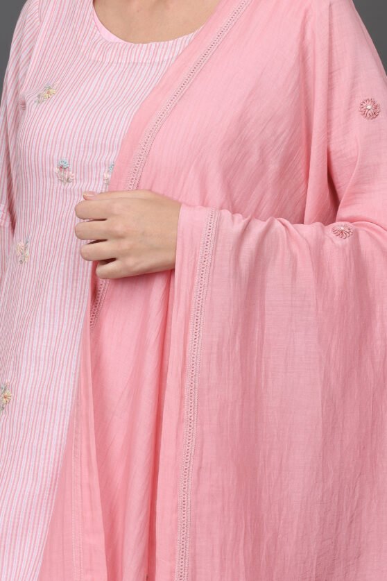 COTTON SILK HAND EMBROIDERED DUPATTA