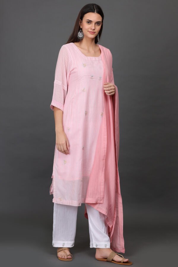 COTTON SILK HAND EMBROIDERED DUPATTA