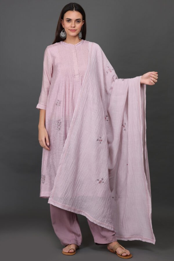 COTTON SILK HAND EMBROIDERED DUPATTA