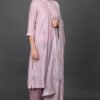 0G3A9325 JACQUARD HAND EMBROIDERED A LINE KURTA, PANT & DUPATTA(Set of 3)
