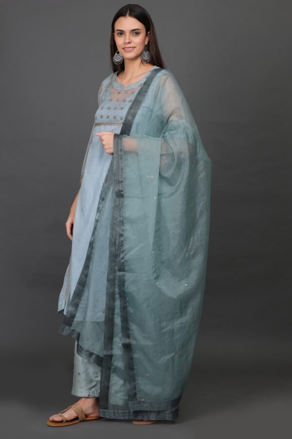 Antique zardozi hand embroidered KURTA, PANT, DUPATTA (SETOF3)