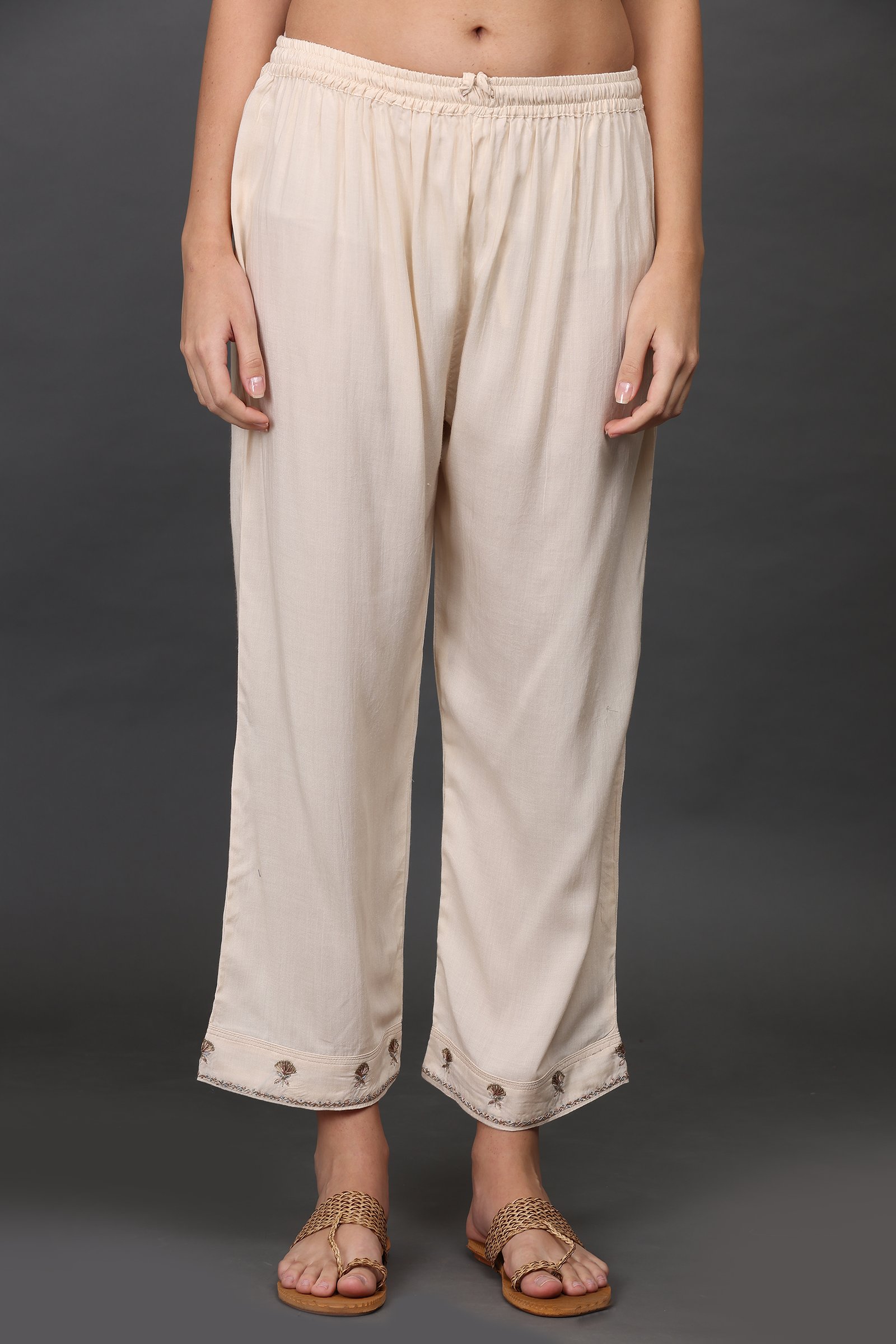 COTTON SILK  zardozi hand embroidered PANTS