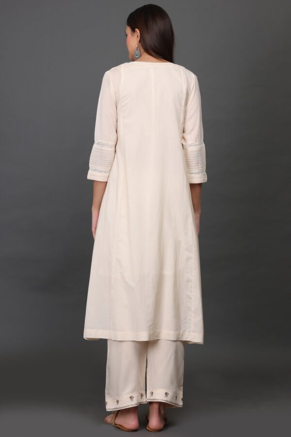 0G3A9343 ANTIQUE ZARDOZI HAND EMBROIDERED KURTA, PANT & DUPATTA(SET of 3)