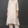 0G3A9345 ANTIQUE ZARDOZI HAND EMBROIDERED KURTA, PANT & DUPATTA(SET of 3)