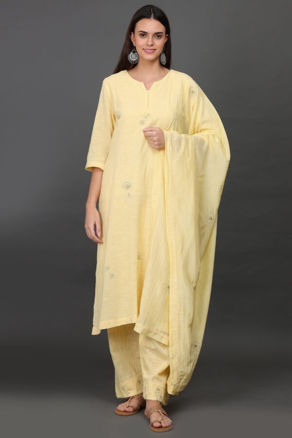 DELICATE AARI TARI/ ZARDOZI HAND EMBROIDERED PANT, KURTA, DUPATTA(SET OF 3)