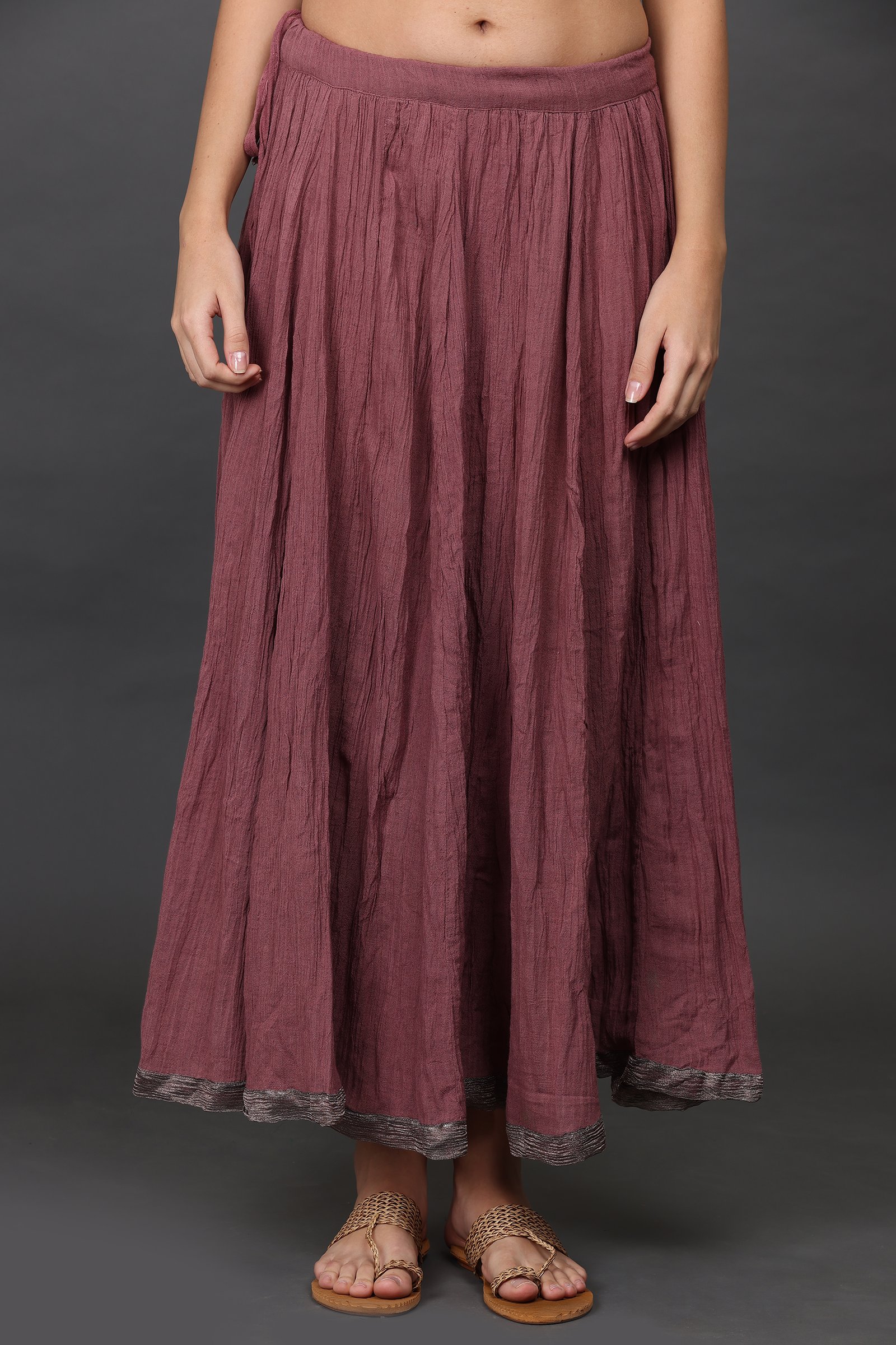 COTTON CRINKLED TISSUE BORDER SKIRT