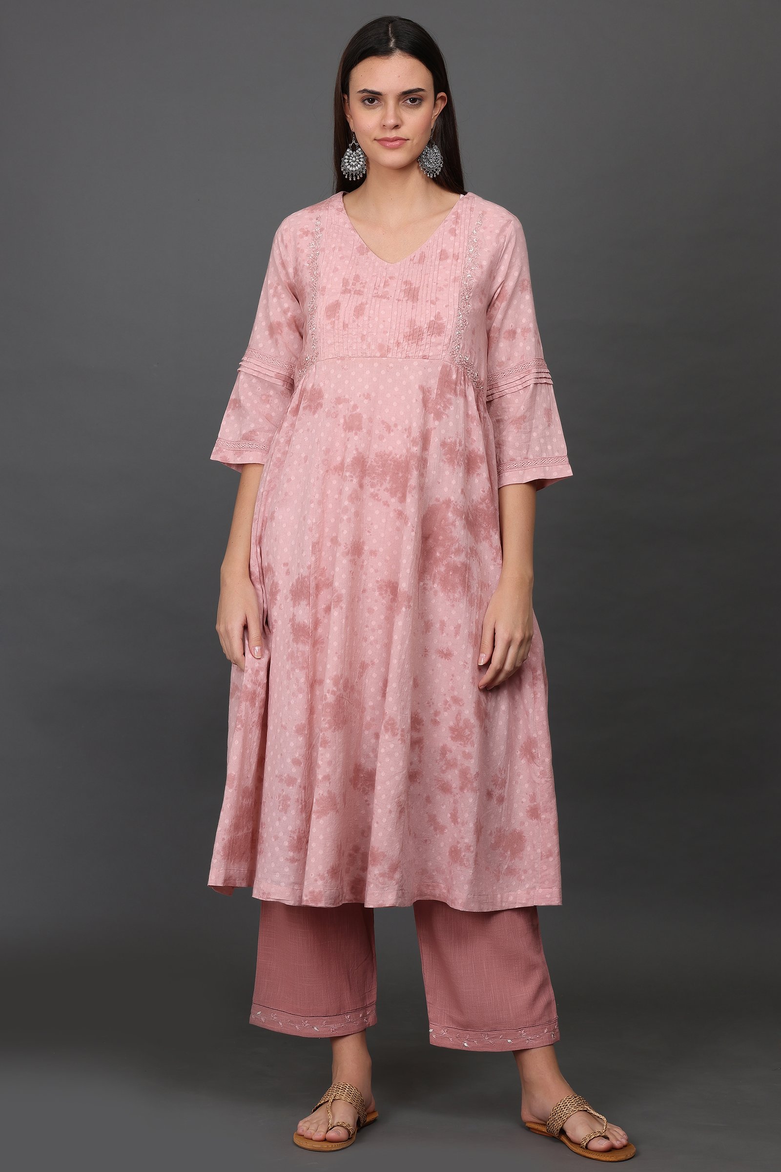 COTTON DOBBY TIE DYED KURTA