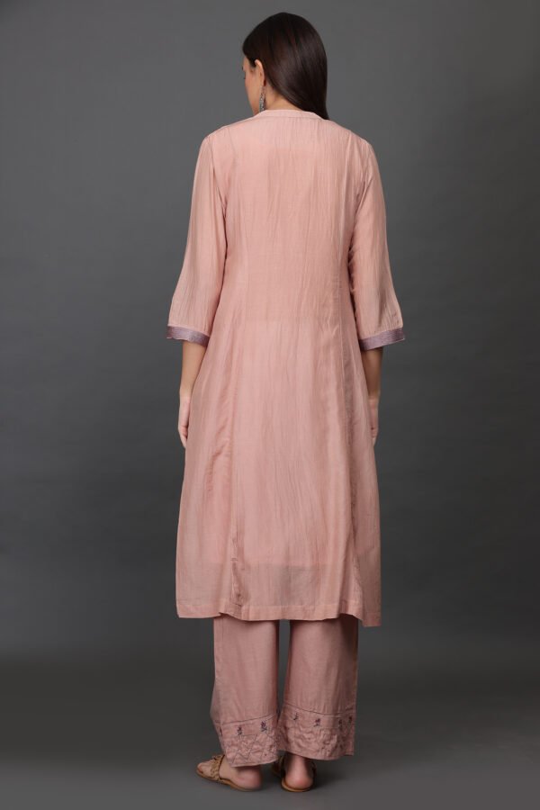 ALL OVER HAND EMBROIDERED A LINE KURTA, PANT & DUPATTA (Set of 3)