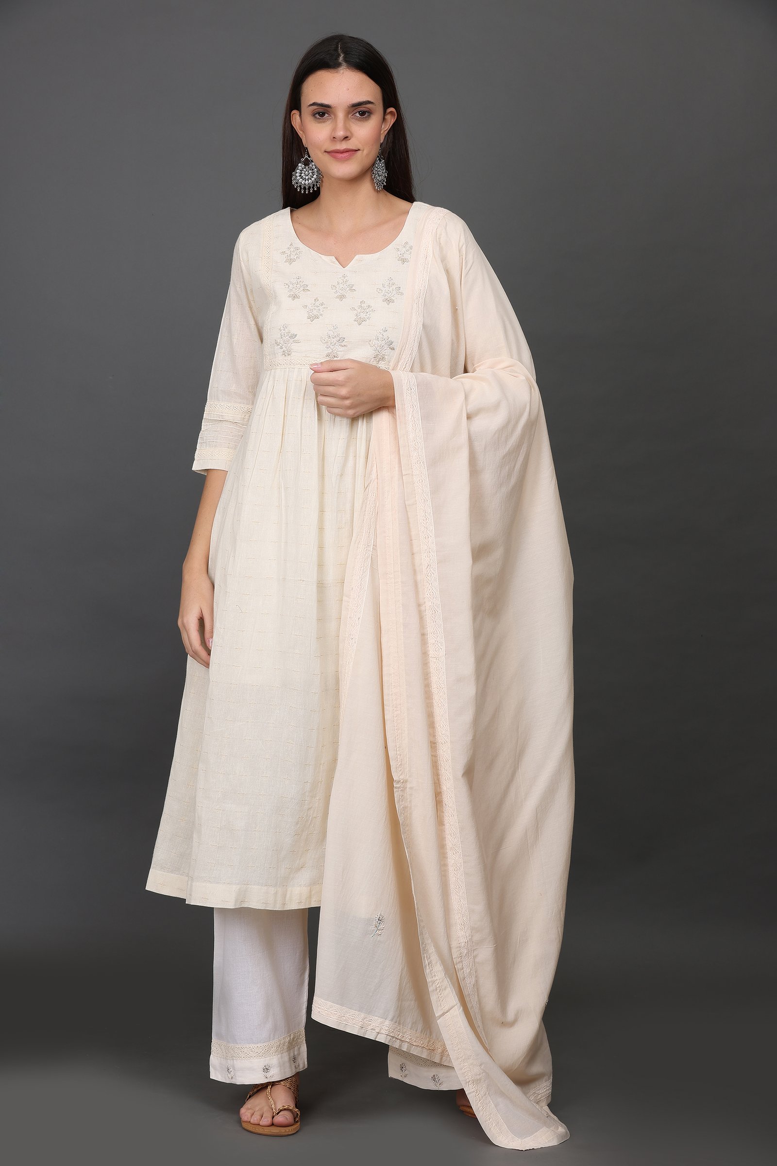 ZARDOZI HAND EMBROIDERED PANT, KURTA & DUPATTA(SET OF 3)