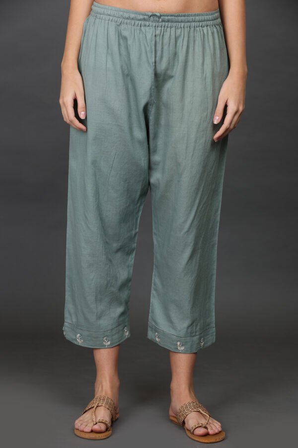 COTTON HAND EMBROIDERED PALAZO