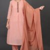 ZARDOZI HAND EMBROIDERED KURTA WITH FRONT PLACKET PLEAT AND SIDE POCKETS, PANT & DUPATTA(SET OF 3)