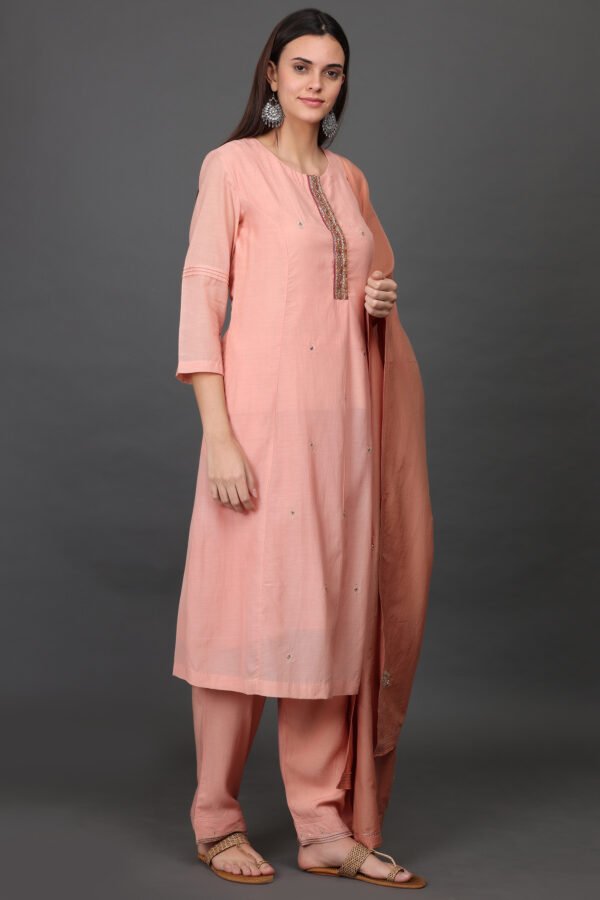 COTTON SILK HAND EMBROIDERED DUPATTA