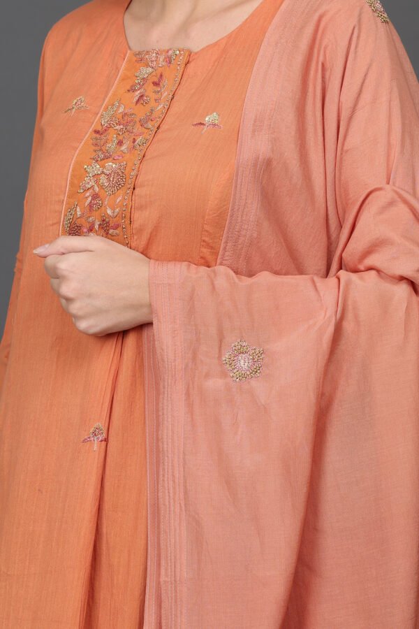 COTTON SILK  HAND EMBROIDERED DUPATTA