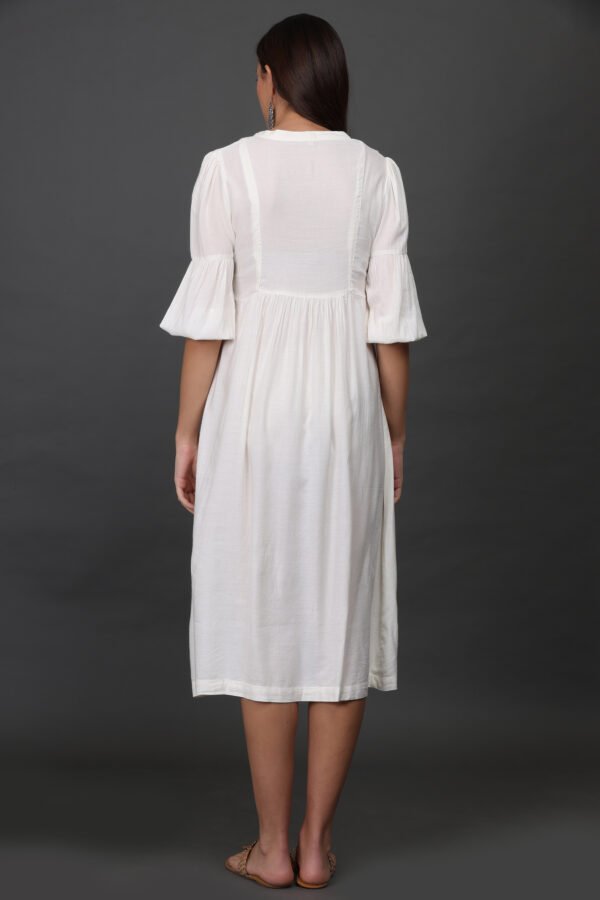 0G3A9614 TWILL HAND EMBROIDERED CHECKERED DRESS