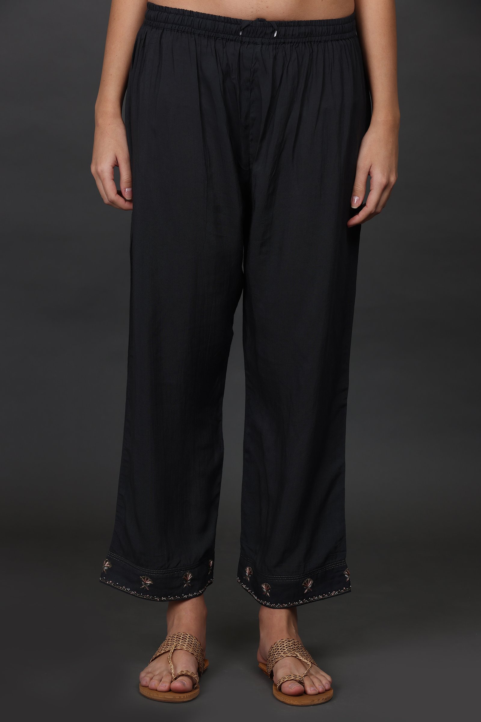 COTTON SILK  zardozi hand embroidered PANTS