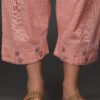 COTTON SLUB PINK HAND EMBROIDERED PANTS