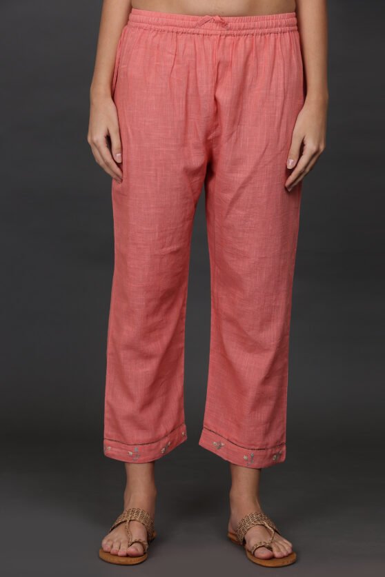 COTTON HAND EMBROIDERED PALAZZO